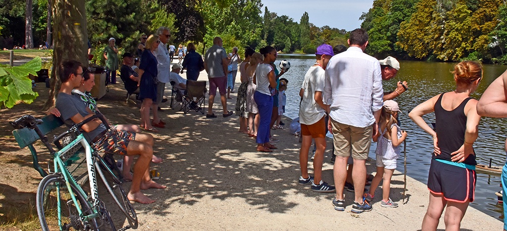 Les promeneurs s'arrêtaient un moment pour profiter du spectacle.jpg